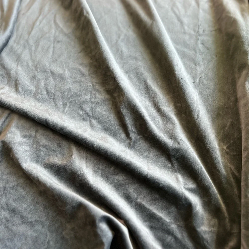 Set of 4 dark gray luxury velvet curtains 49x92.5in EUC